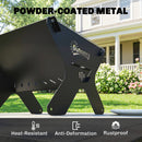 Outsunny 2-In-1 Portable BBQ Grill and Camping Fire Pit with Gloves
