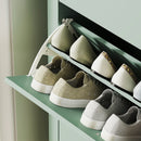 HOMCOM 3 Drawer Shoe Cabinet with Flip Doors for Hallway, Entryway, Green