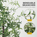 HOMCOM 180cm Olive Tree Light W/ 300 Warm White LED Lights Artificial Tree