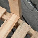 Outsunny Fir Wooden Garden Bridge, Arch Walkway with Metal Chain Railings