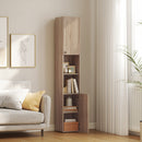 HOMCOM 182 cm Tall Bathroom Cabinet with Adjustable Shelves, Natural