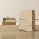 HOMCOM Bedroom Chest of Drawers, 4 Drawers Dresser, Drawer Unit, Natural