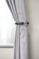 Diamante - Pair of Holdaback Tiebacks with End Finials in Matt Black