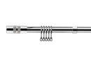 Diamante - Chrome Extendable Curtain Pole with Rings and Pair of End Finials