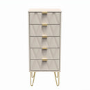 Glitz Ready Assembled 5 Drawer Tallboy in Kashmir Matt