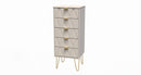 Glitz Ready Assembled 5 Drawer Tallboy in Kashmir Matt