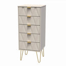 Glitz Ready Assembled 5 Drawer Tallboy in Kashmir Matt