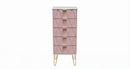 Glitz Ready Assembled 5 Drawer Tallboy in Kobe Pink & White