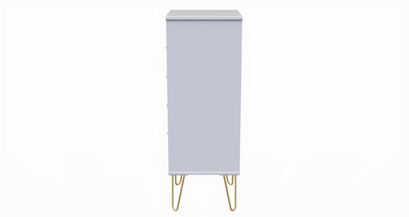 Glitz Ready Assembled 5 Drawer Tallboy in Kobe Pink & White