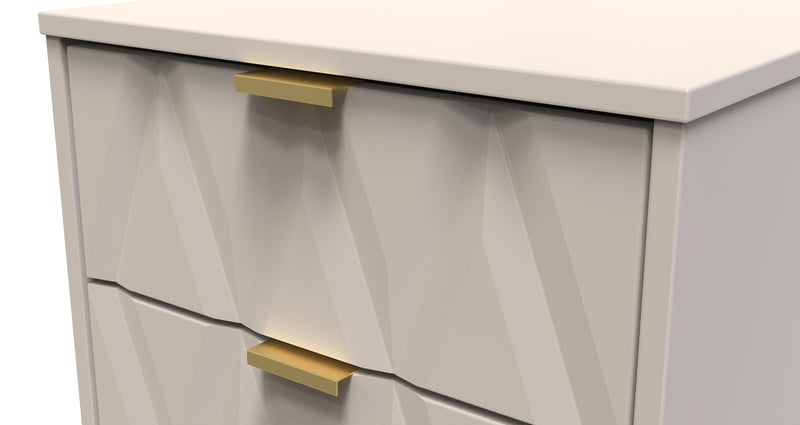 Glitz Ready Assembled 2 Drawer Bedside Cabinet in Kashmir Matt