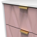 Glitz Ready Assembled 2 Drawer Bedside Cabinet in Kobe Pink & White