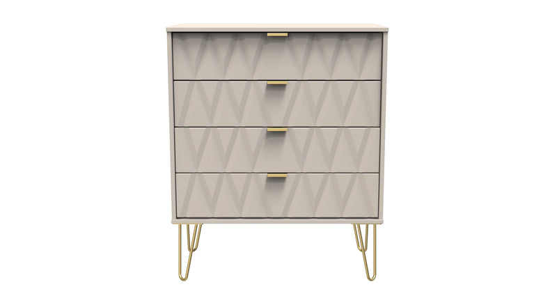 Glitz Ready Assembled 4 Drawer Chest in Kashmir Matt