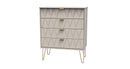 Glitz Ready Assembled 4 Drawer Chest in Kashmir Matt