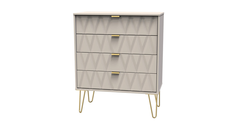 Glitz Ready Assembled 4 Drawer Chest in Kashmir Matt