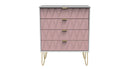 Glitz Ready Assembled 4 Drawer Chest in Kobe Pink & White