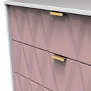 Glitz Ready Assembled 4 Drawer Chest in Kobe Pink & White