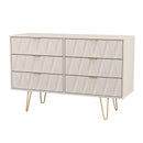 Glitz Ready Assembled 6 Drawer Wide Chest in Kashmir Matt
