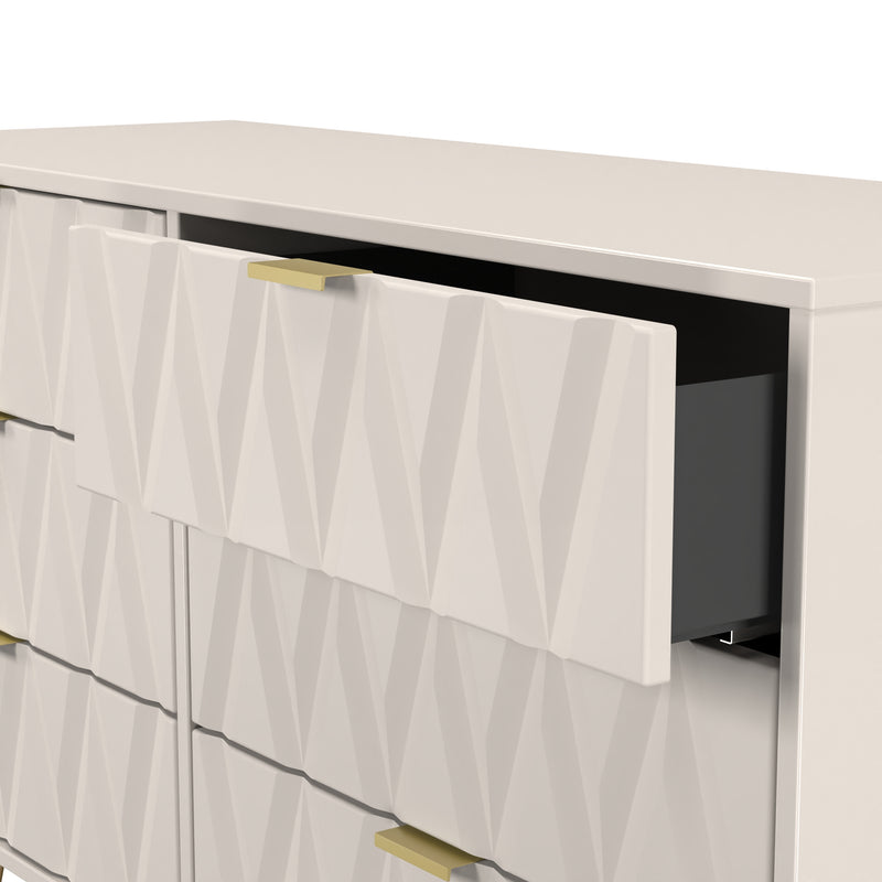 Glitz Ready Assembled 6 Drawer Wide Chest in Kashmir Matt