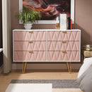 Glitz Ready Assembled 6 Drawer Wide Chest in Kobe Pink & White