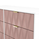 Glitz Ready Assembled 6 Drawer Wide Chest in Kobe Pink & White