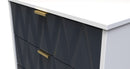 Glitz Ready Assembled 3 Drawer Chest in Indigo Matt & White