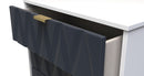 Glitz Ready Assembled 3 Drawer Chest in Indigo Matt & White