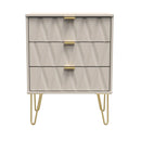 Glitz Ready Assembled 3 Drawer Bedside Table In Kashmir Matt