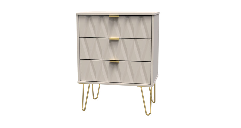 Glitz Ready Assembled 3 Drawer Chest in Kashmir Matt