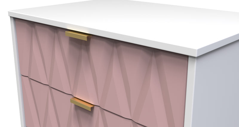 Glitz Ready Assembled 3 Drawer Chest in Kobe Pink & White