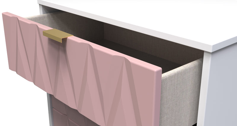 Glitz Ready Assembled 3 Drawer Chest in Kobe Pink & White