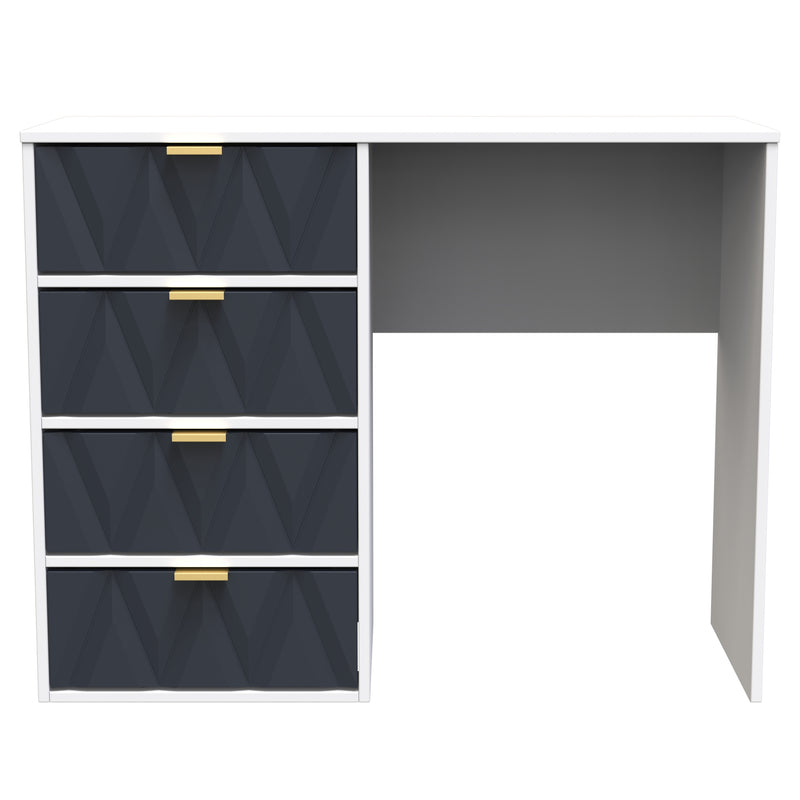 Glitz Ready Assembled 4 Drawer Vanity in Indigo Matt & White