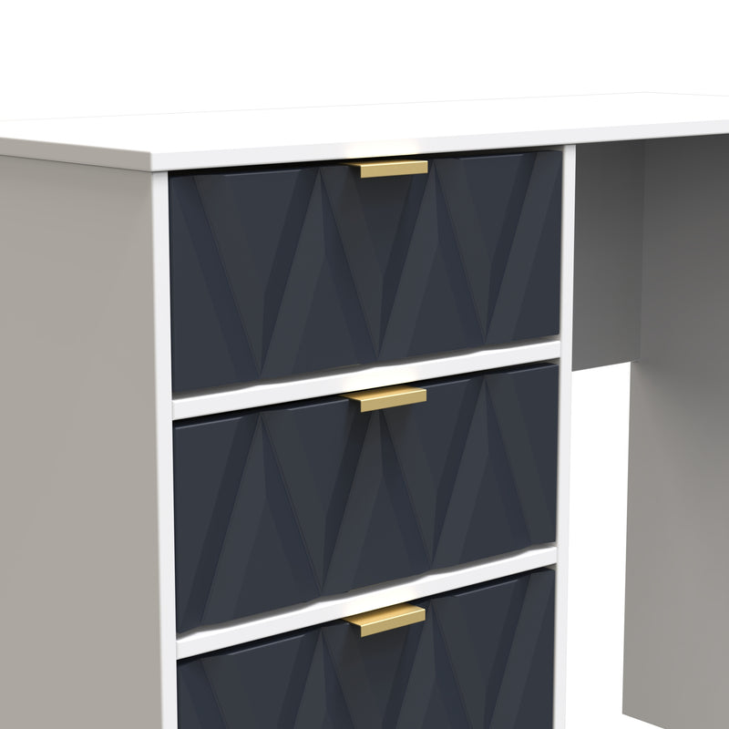 Glitz Ready Assembled 4 Drawer Vanity in Indigo Matt & White