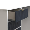 Glitz Ready Assembled 4 Drawer Vanity in Indigo Matt & White