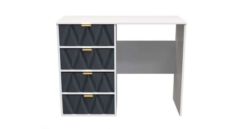 Glitz Ready Assembled 4 Drawer Vanity in Indigo Matt & White