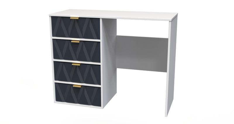 Glitz Ready Assembled 4 Drawer Vanity in Indigo Matt & White