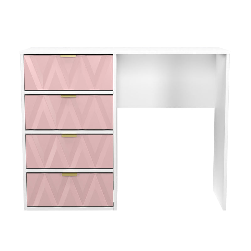 Glitz Ready Assembled 4 Drawer Vanity in Kobe Pink & White