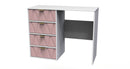 Glitz Ready Assembled 4 Drawer Vanity in Kobe Pink & White