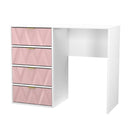 Glitz Ready Assembled 4 Drawer Vanity in Kobe Pink & White