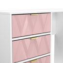 Glitz Ready Assembled 4 Drawer Vanity in Kobe Pink & White