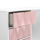 Glitz Ready Assembled 4 Drawer Vanity in Kobe Pink & White