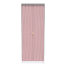 Glitz Ready Assembled 2 Door Wardrobe in Kobe Pink & White