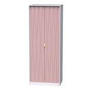 Glitz Ready Assembled 2 Door Wardrobe in Kobe Pink & White