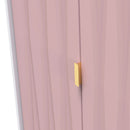 Glitz Ready Assembled 2 Door Wardrobe in Kobe Pink & White