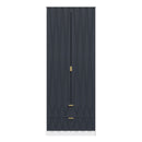 Glitz Ready Assembled 2 Door 2 Drawer Wardrobe in Indigo Matt & White