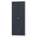 Glitz Ready Assembled 2 Door 2 Drawer Wardrobe in Indigo Matt & White