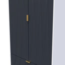 Glitz Ready Assembled 2 Door 2 Drawer Wardrobe in Indigo Matt & White