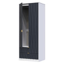 Glitz Ready Assembled 2 Door 2 Drawer Wardrobe in Indigo Matt & White