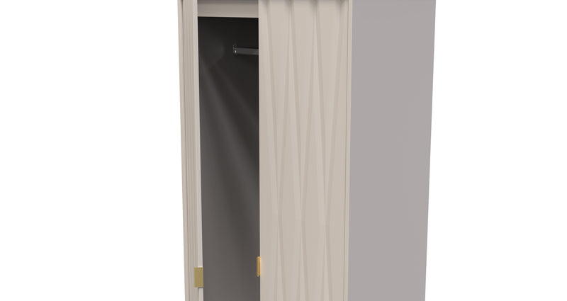 Glitz Ready Assembled 2 Door 2 Drawer Wardrobe in Kashmir Matt
