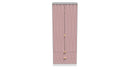 Glitz Ready Assembled 2 Door 2 Drawer Wardrobe in Kobe Pink & White