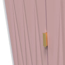 Glitz Ready Assembled 2 Door 2 Drawer Wardrobe in Kobe Pink & White